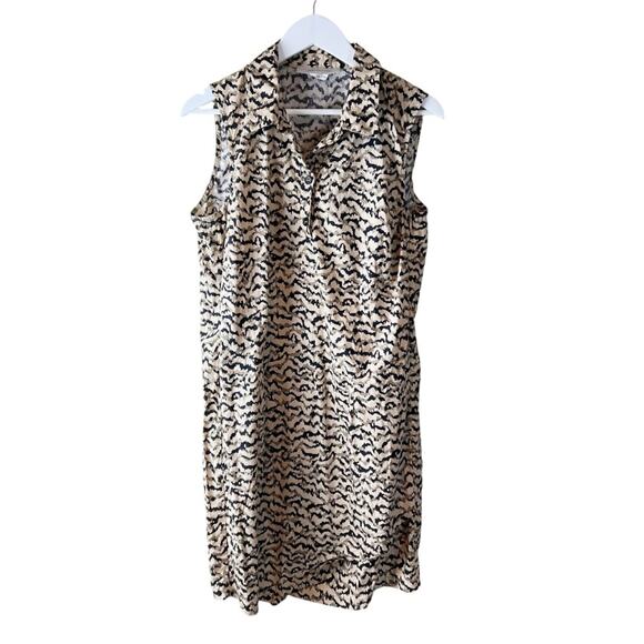 Gerard Darel Sleeveless Shirt Dress Printed Sz‎ 44 - Picture 1 of 8